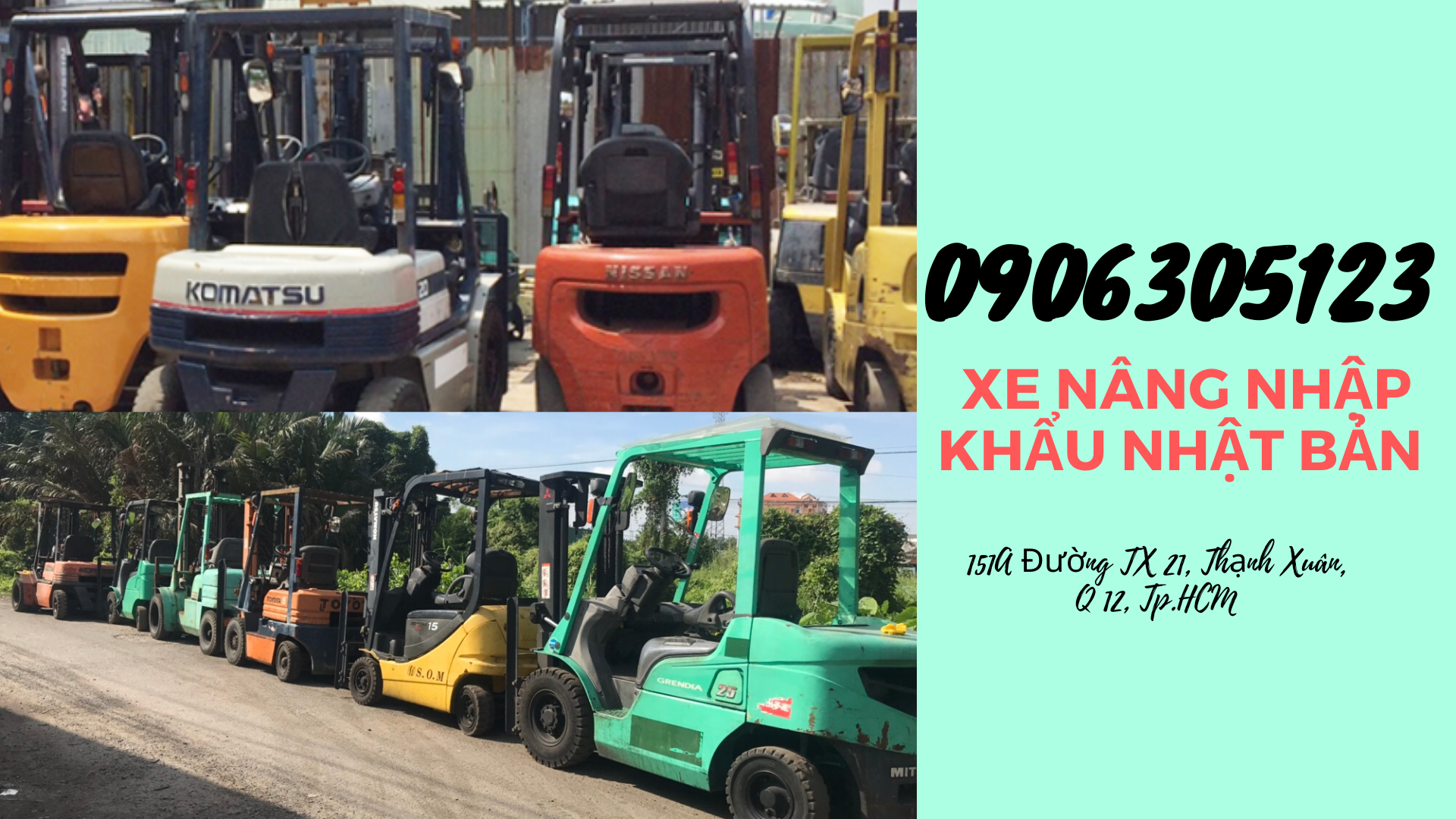 Dich vụ cho thuê xe nâng hàng xe nâng Toyota, Komatsu, Mitsubitshi các loại giá rẻ TPHCM