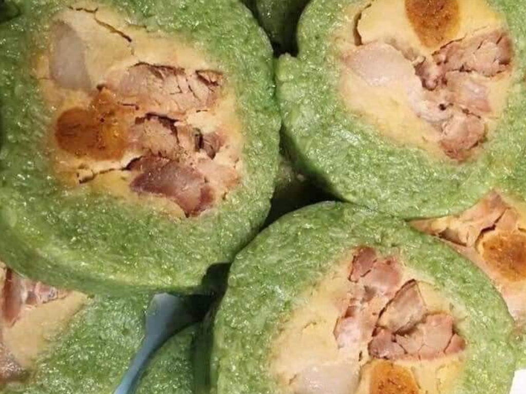 bánh tét Trà Cuôn, Trà Vinh, lá cẩm, chuối, ba màu, ngũ sắc 1kg 