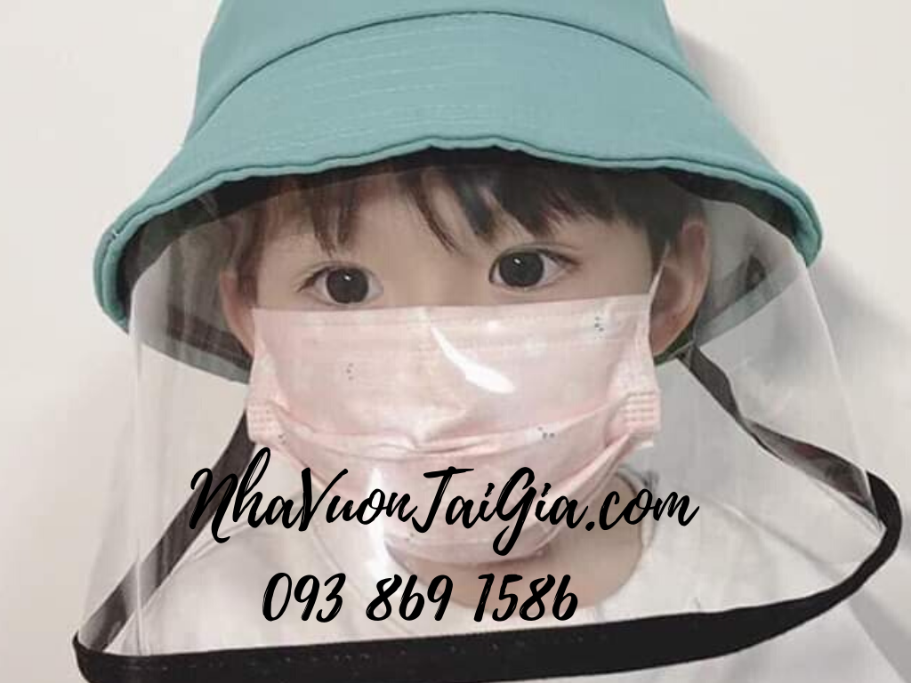 Nón kháng khuẩn em bé chống nắng bụi mịn ngừa virus, vi khuẩn 