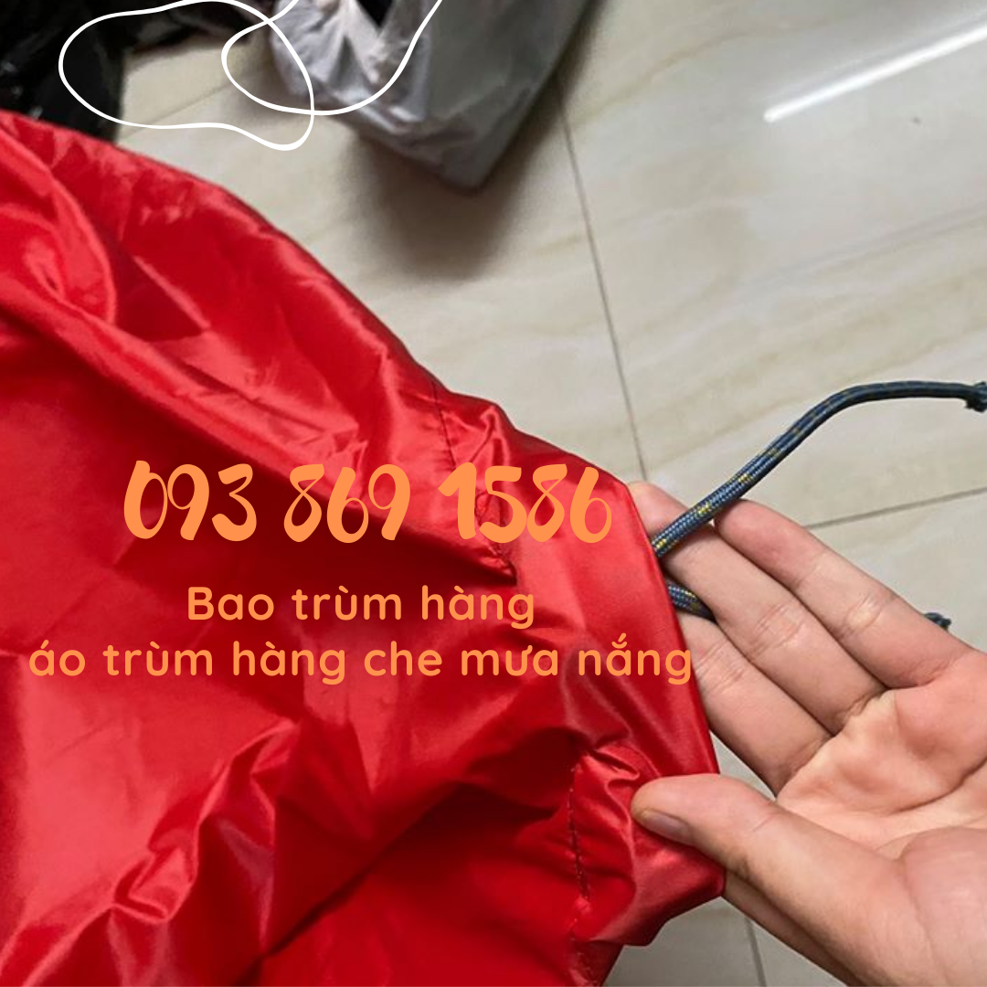 Bao trùm hàng che mưa, bao trùm hàng xe máy shipper, bạt trùm pallet, hàng hóa nhà kho, cửa hàng