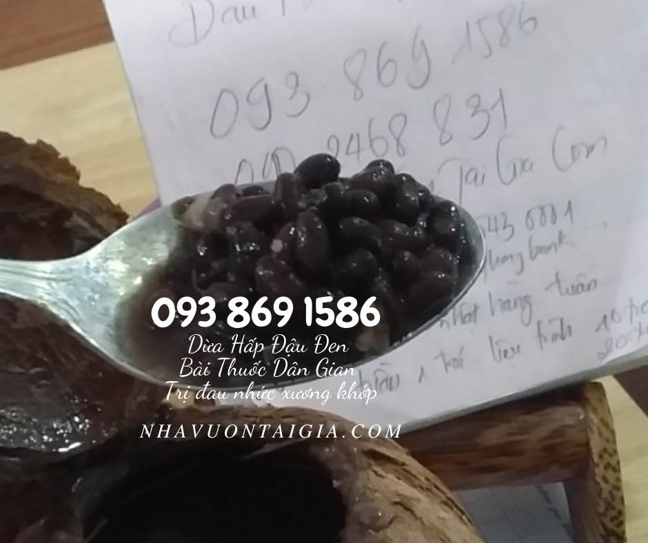 Dừa Xiêm Hấp Đậu Đen Xanh Lòng bài thuốc điều trị bệnh đau khớp, viêm khớp, nhức khớp, gút