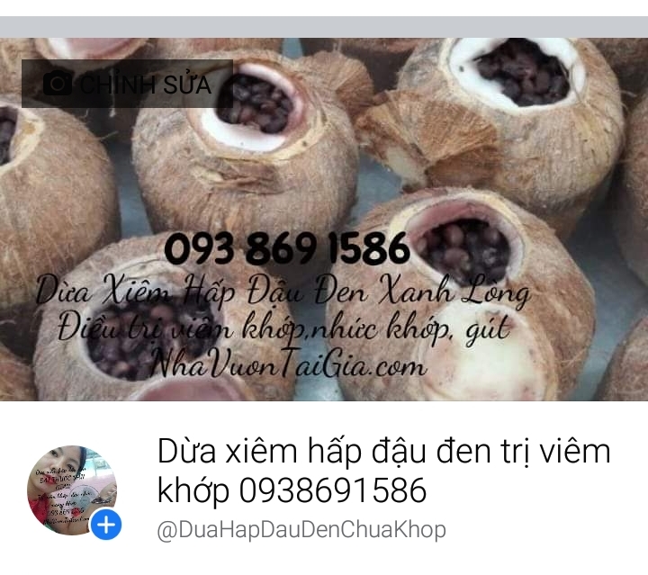 Dừa Xiêm Hấp Đậu Đen Xanh Lòng bài thuốc điều trị bệnh đau khớp, viêm khớp, nhức khớp, gút