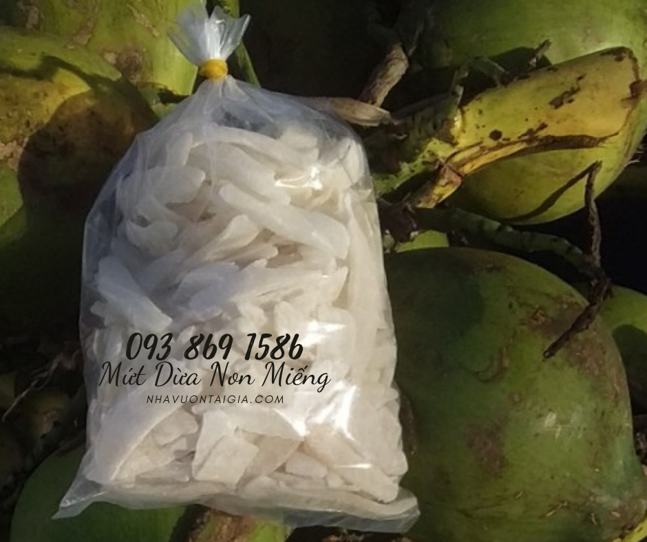 Mứt dừa non Bến Tre handmade vị truyền thống, lá dứa, cafe, sầu riêng TPHCM