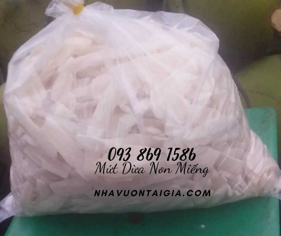 Mứt dừa non Bến Tre handmade vị truyền thống, lá dứa, cafe, sầu riêng TPHCM