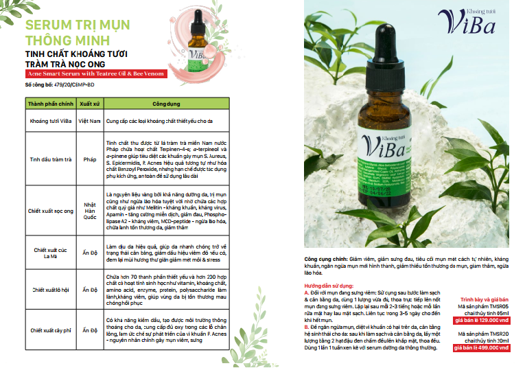 Serum trị mụn ẩn, đầu đen thâm, nám, tàn nhang tốt nhất cho da dầu,nhạy cảm