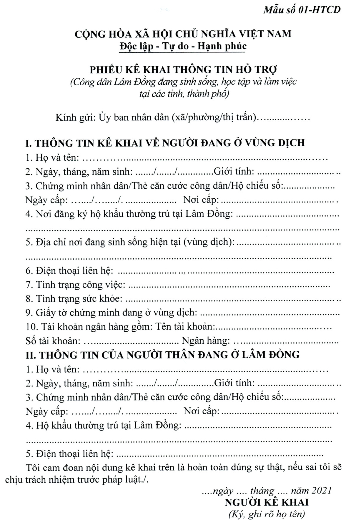 Lâm Đồng: hướng dẫn thực hiện chính sách hỗ trợ đối với người dân địa phương hiện đang sinh sống, học tập và làm việc tại các tỉnh, thành phố