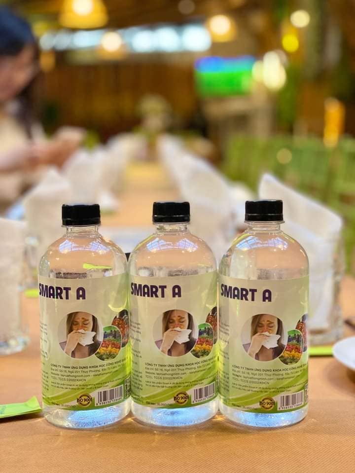 Smart A (Nước A - Anolyte) nước muối điện hoá hoạt hoá sát khuẩn 500ml
