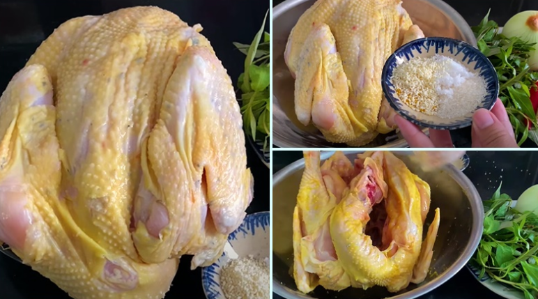 Gà ủ muối hoa tiêu da giòn, thịt hồng ngon từ gà vườn nhà ông Am 